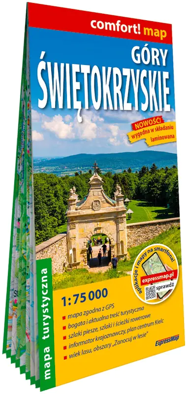 Książka - Góry Świętokrzyskie laminowana mapa turystyczna 1:75 000