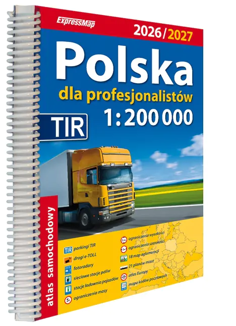 Książka - Polska Atlas Samochodowy dla Profesjonalistów 1:200 000 wydanie 2026/2027