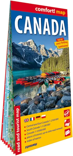 Książka - Canada laminowana mapa samochodowo-turystyczna 1:2 500 000 1:5 500 000 1:10 000 000