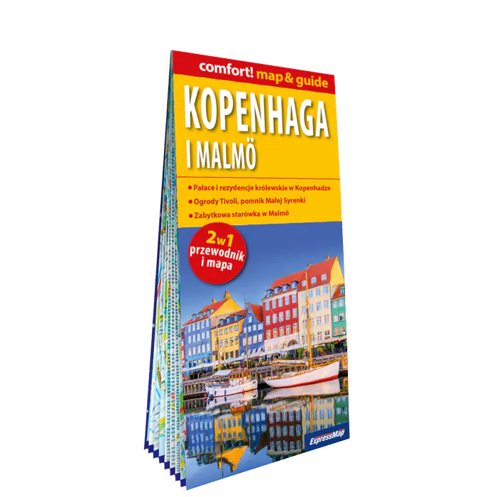 Książka - Kopenhaga i Malmö laminowany map&guide 2w1 przewodnik i mapa