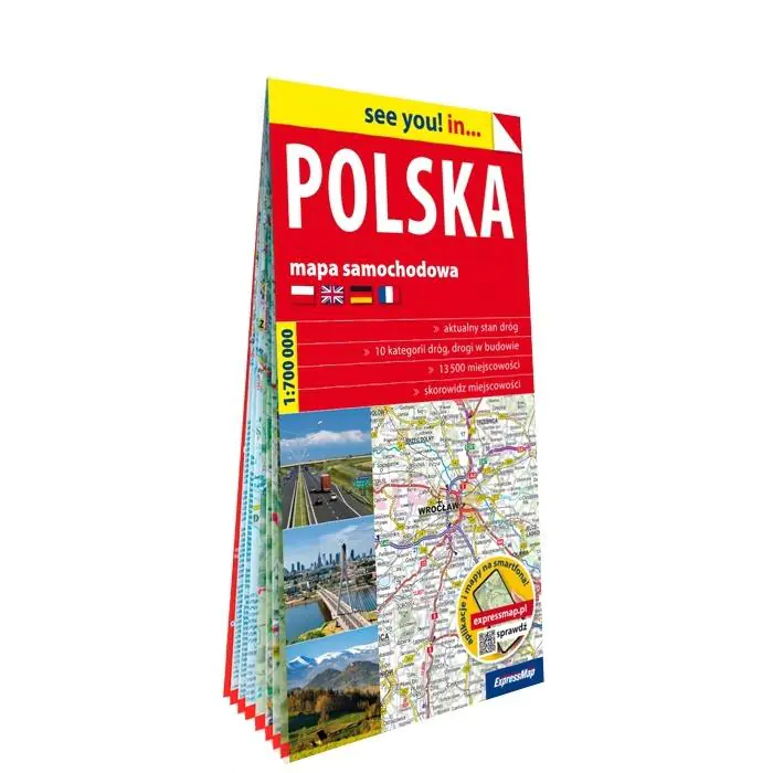 Książka - Polska papierowa mapa samochodowa 1:700 000