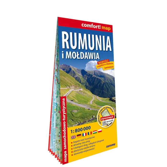 Książka - Rumunia i Mołdawia laminowana mapa samochodowa 1:800 000