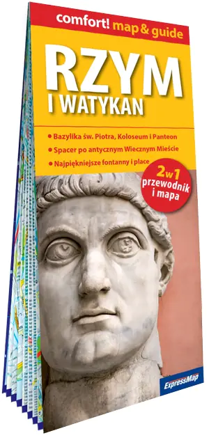 Książka - Rzym i Watykan laminowany przewodnik i mapa 2w1