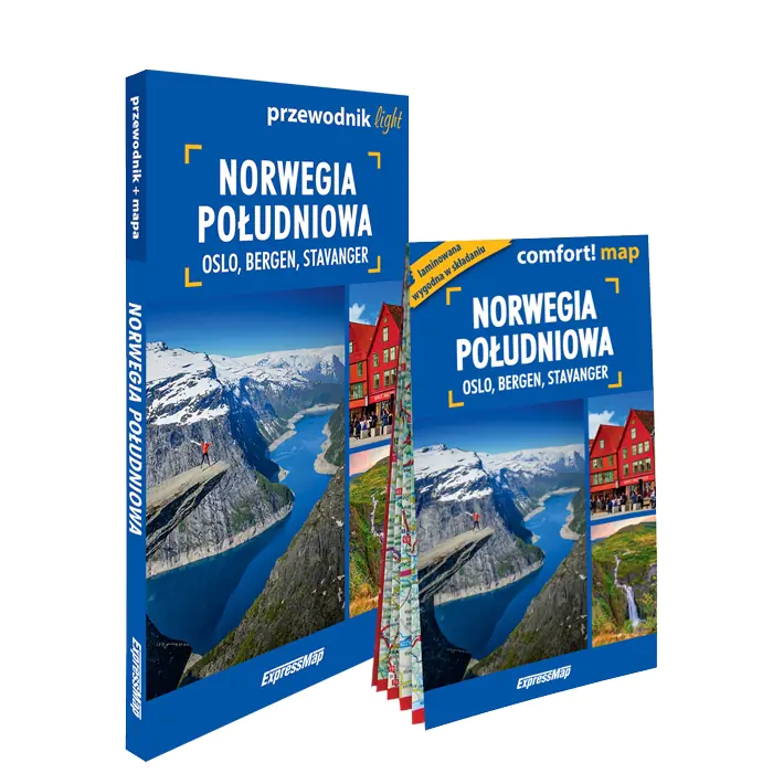 Książka - Norwegia Południowa Oslo Bergen Stavanger light przewodnik + mapa
