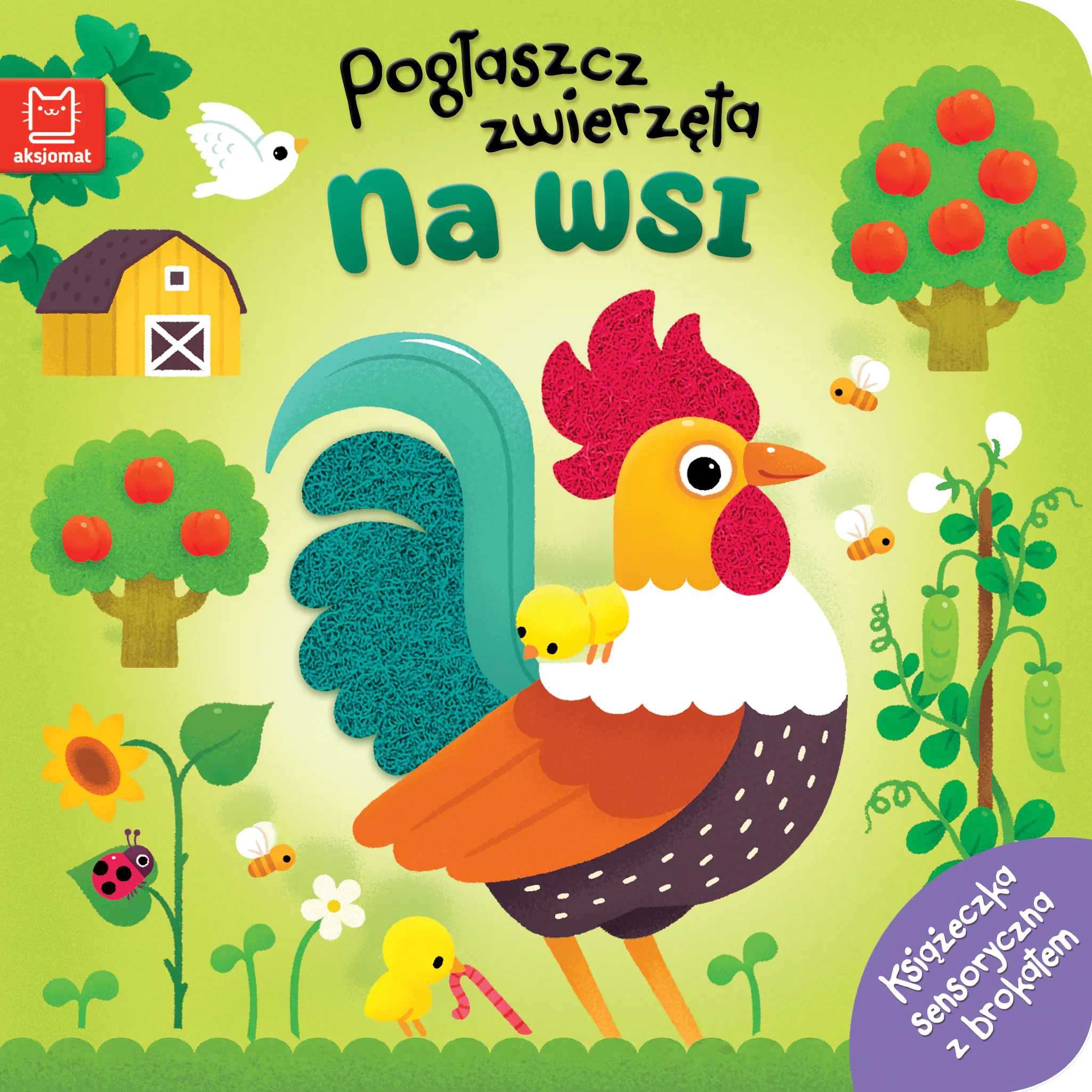 Książka - Pogłaszcz zwierzęta. Na wsi. Książeczka sensoryczna z brokatem