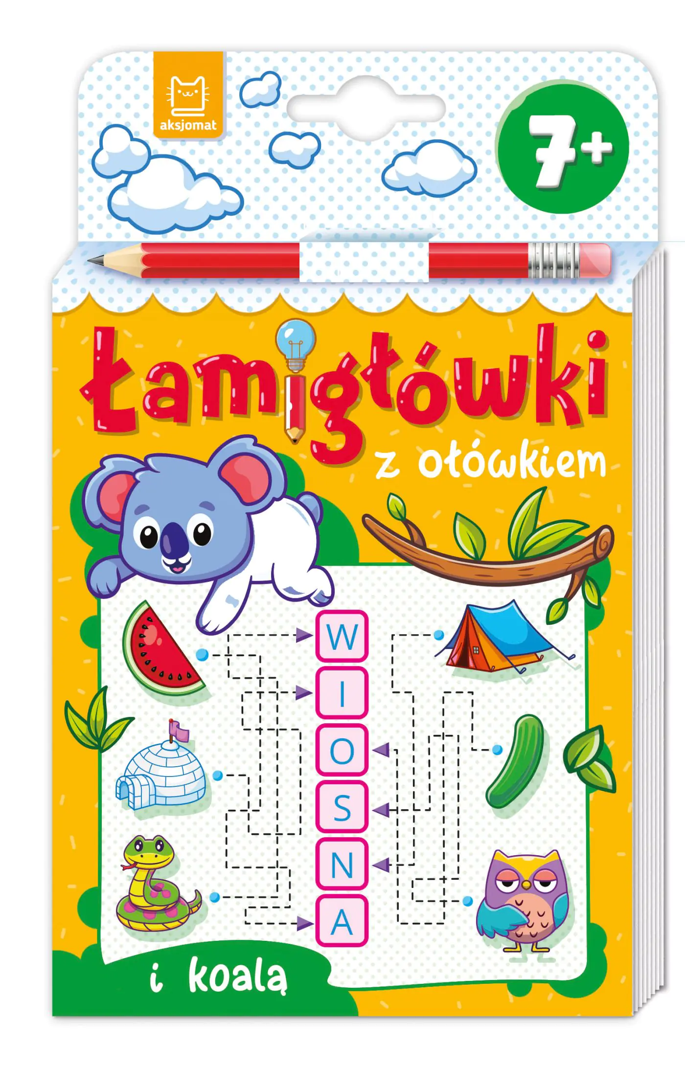 Książka - Łamigłówki z ołówkiem i koalą. Od 7 lat