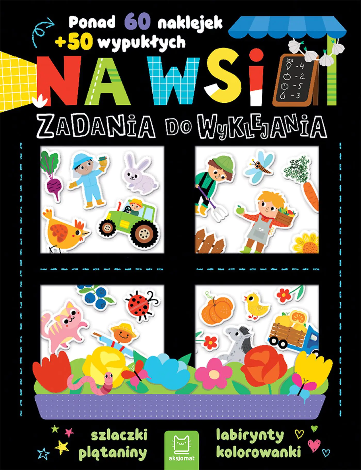 Książka - Zadania do wyklejania. Na wsi. Ponad 60 naklejek   50 wypukłych