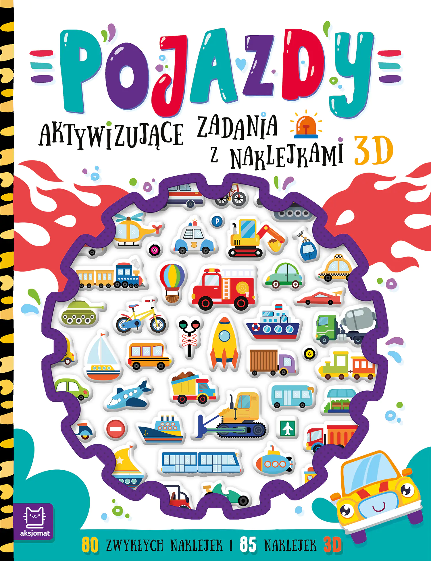 Książka - Pojazdy. Aktywizujące zadania z naklejkami 3D