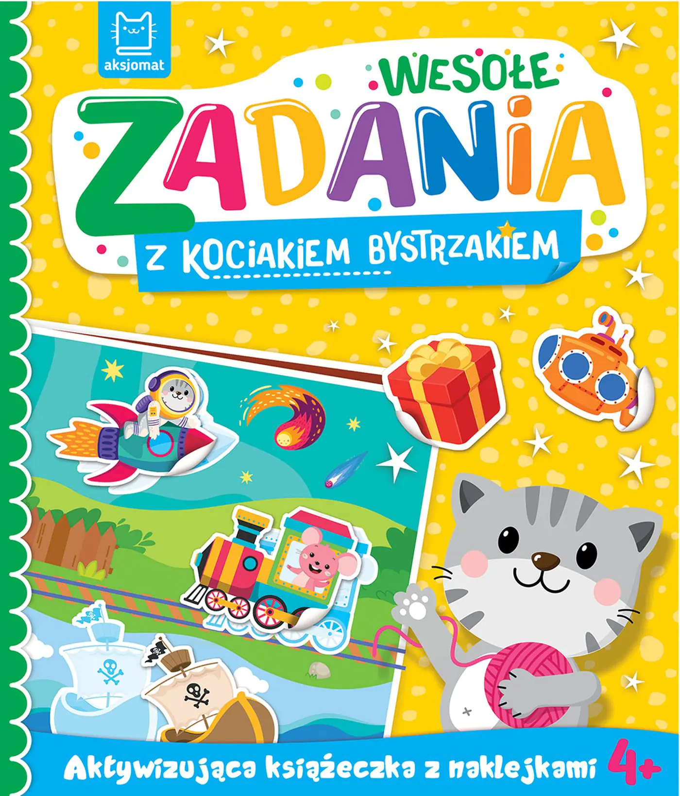 Książka - Wesołe zadania z kociakiem bystrzakiem. Aktywizująca książeczka z naklejkami 4