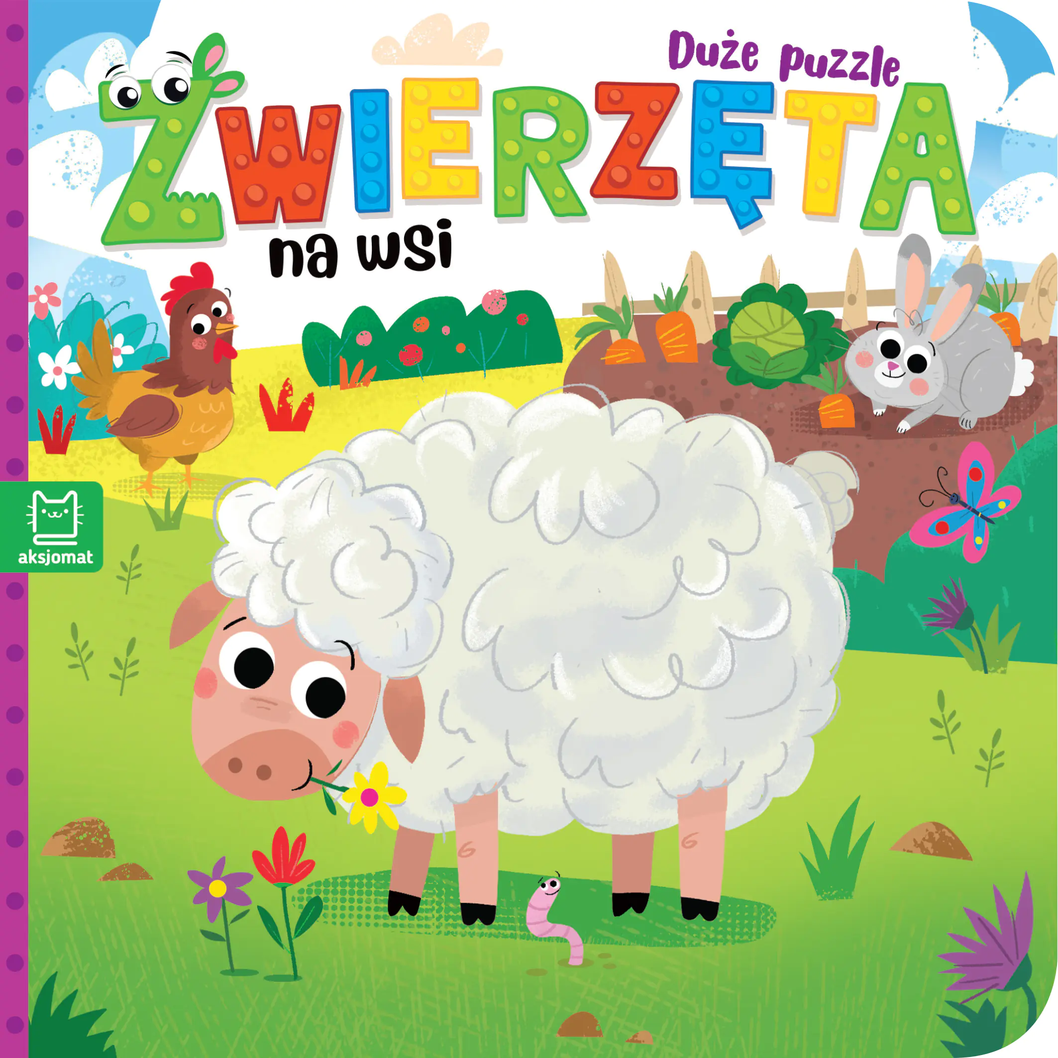 Książka - Zwierzęta na wsi. Duże puzzle