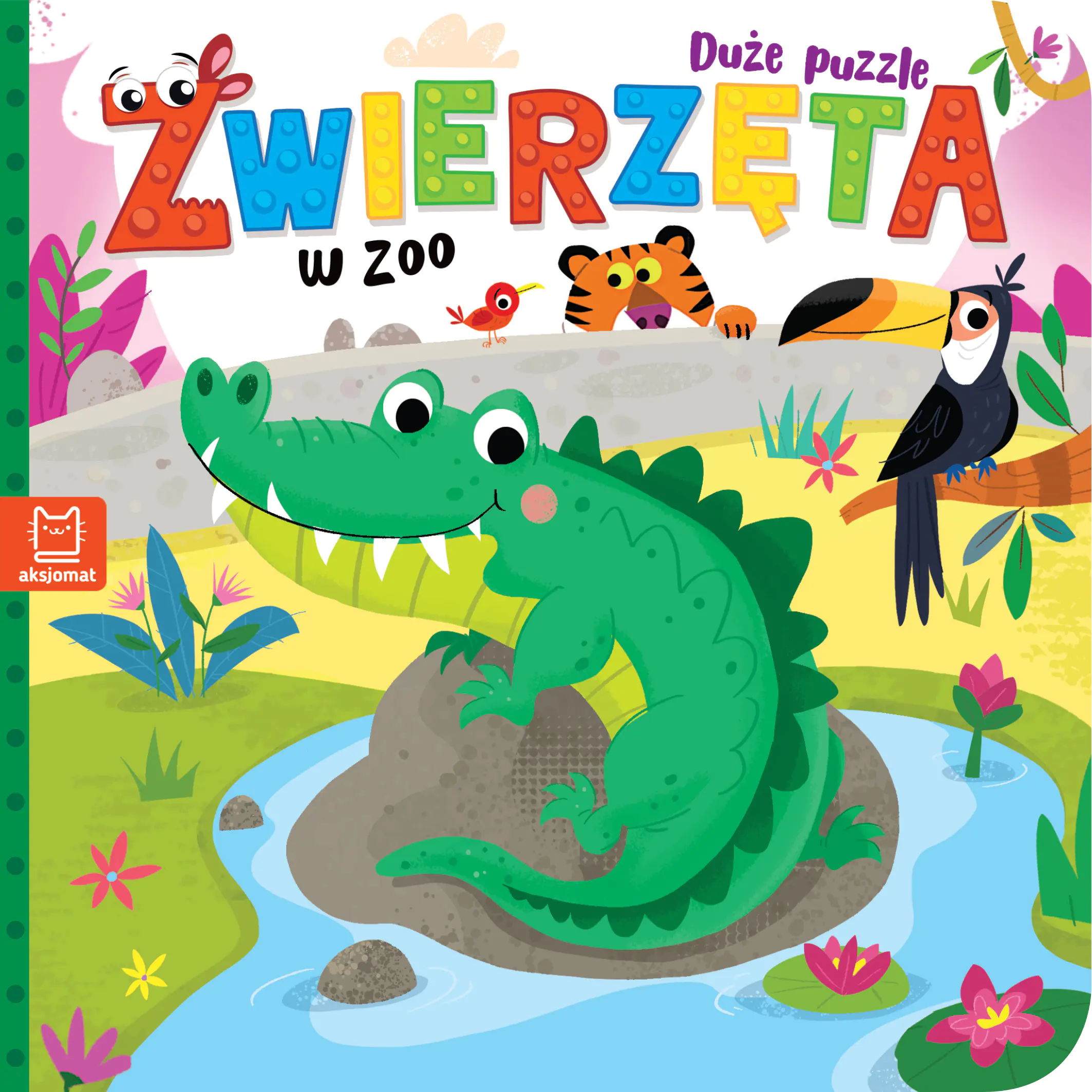 Książka - Zwierzęta w zoo. Duże puzzle