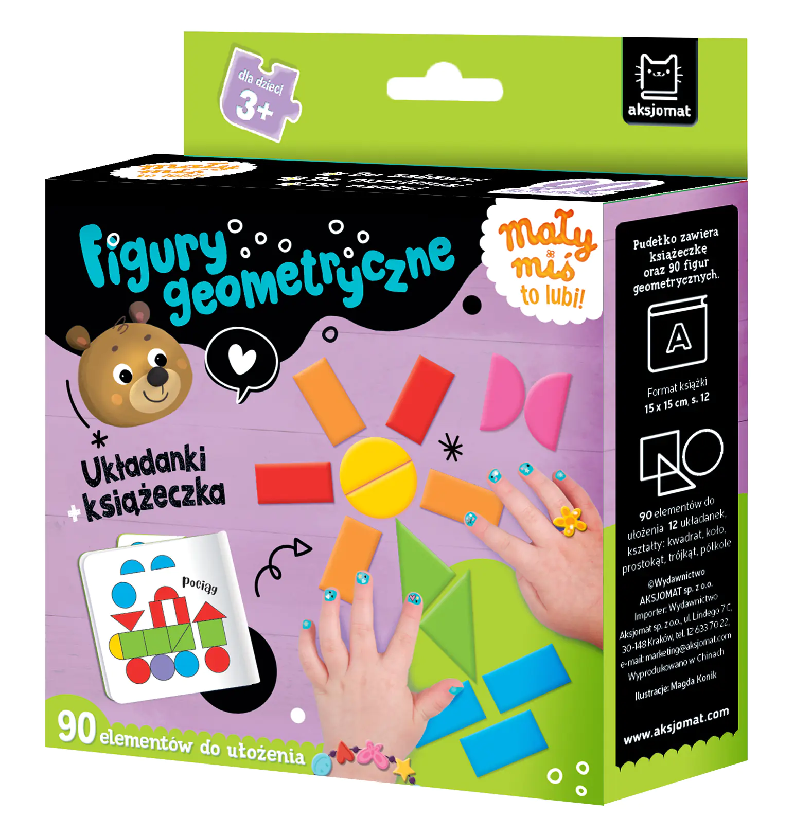 Książka - Mały miś to lubi  Figury geometryczne. Układanki   książeczka 3