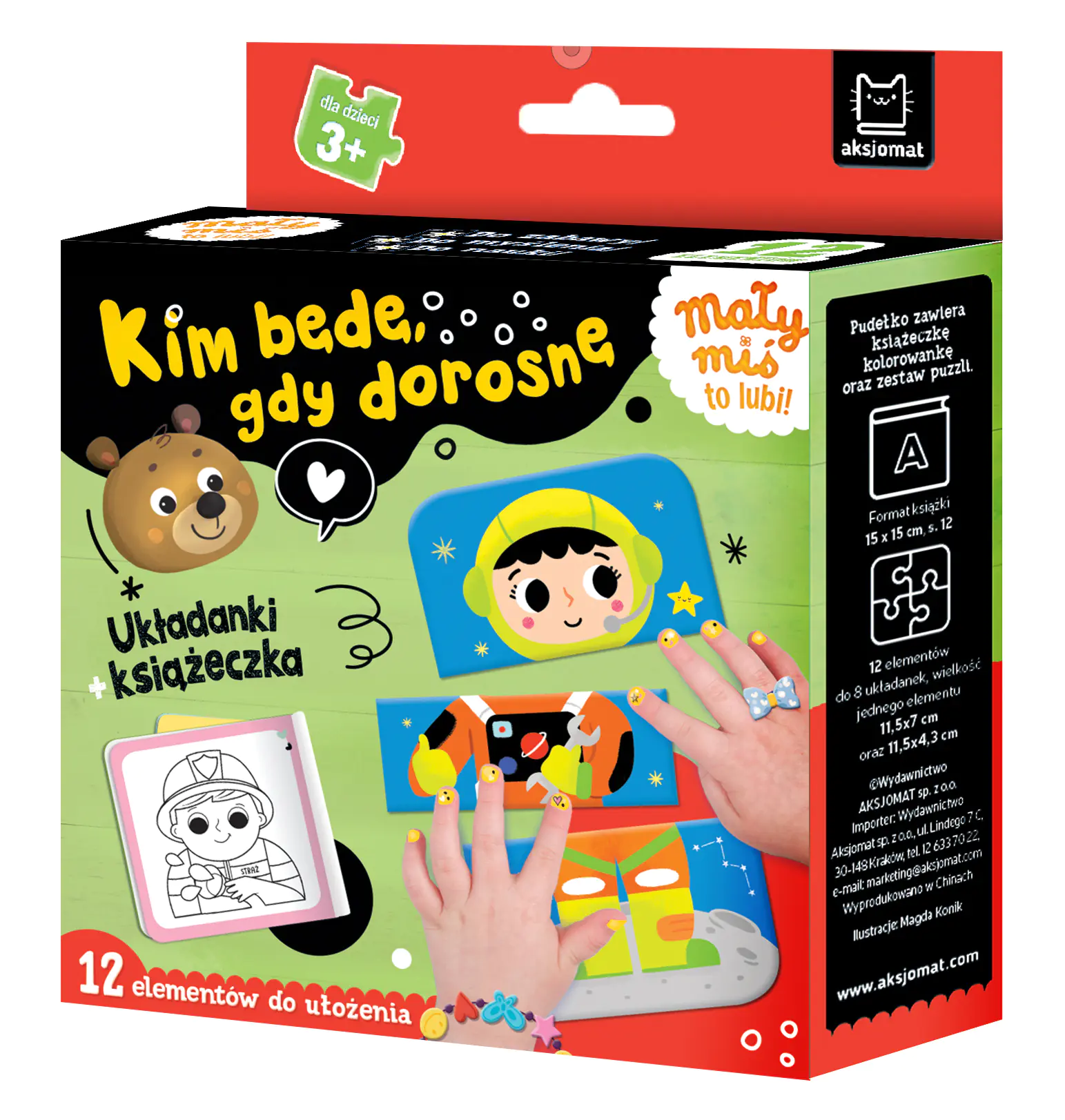 Książka - Mały miś to lubi  Kim będę, gdy dorosnę. Układanki   książeczka 3