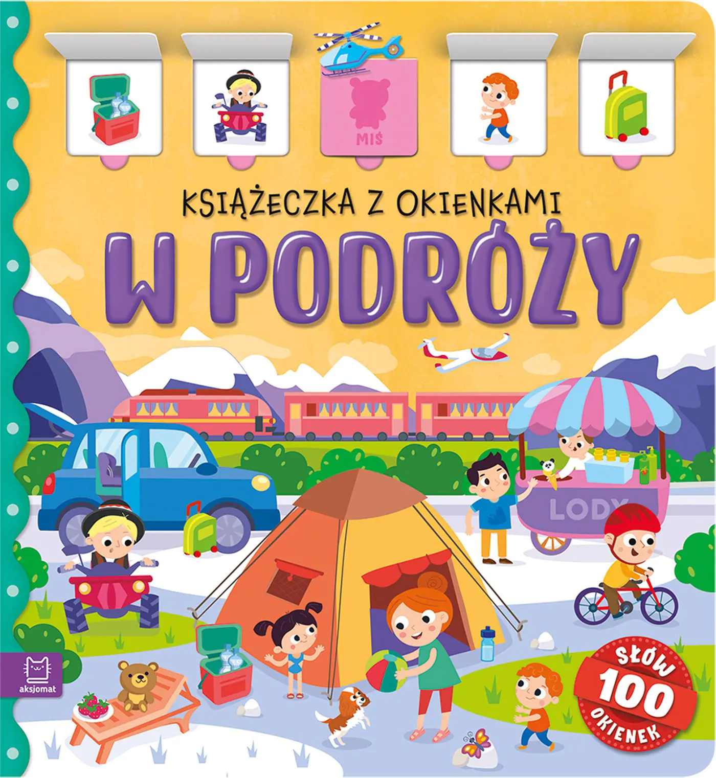 Książka - W podróży. Książeczka z okienkami. 100 okienek - 100 słów