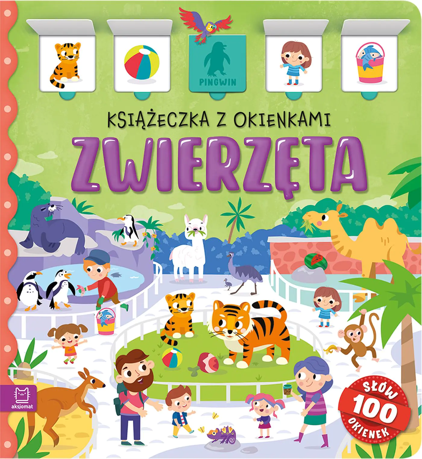 Książka - Zwierzęta. Książeczka z okienkami. 100 okienek - 100 słów