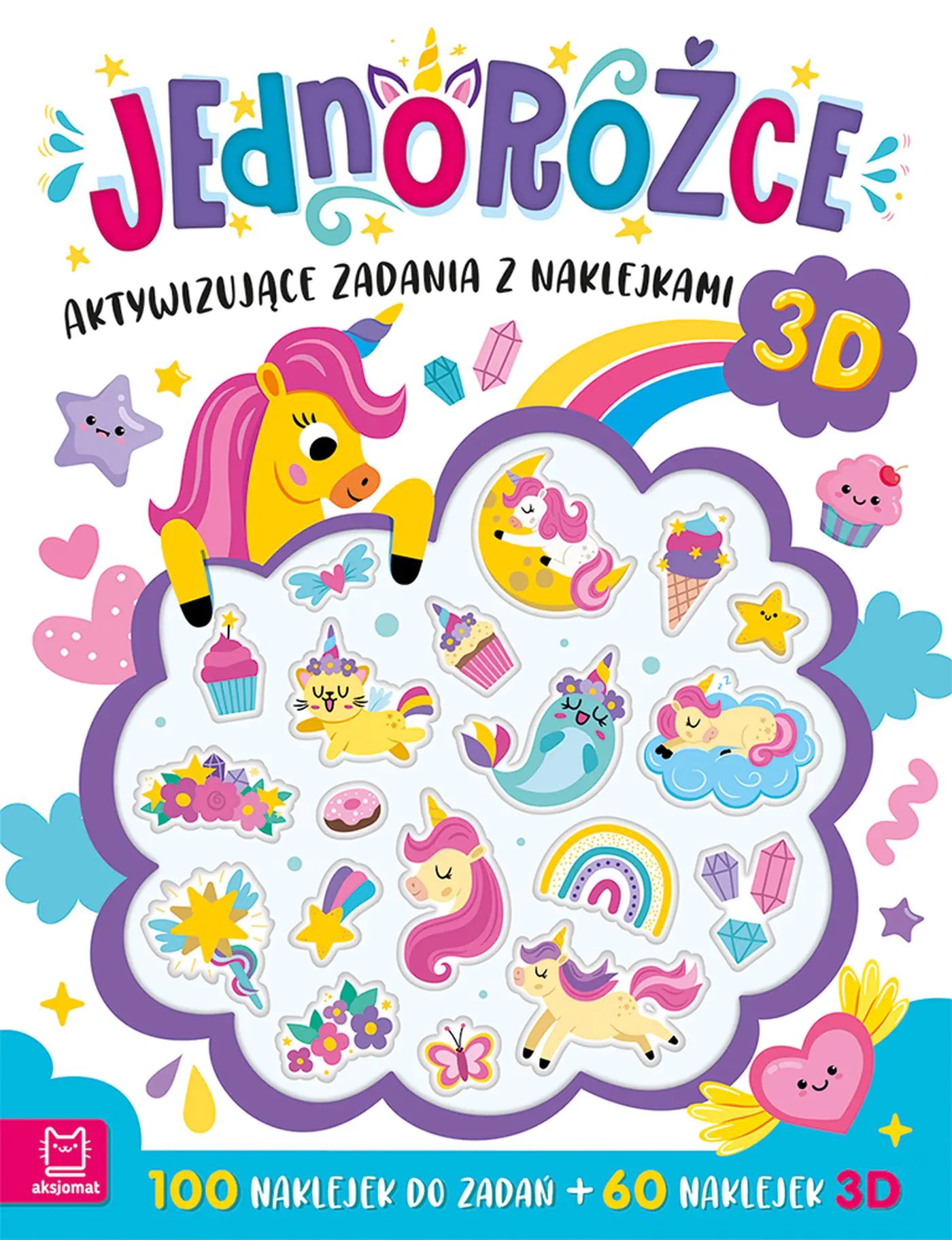 Książka - Jednorożce. Aktywizujące zadania z naklejkami 3D