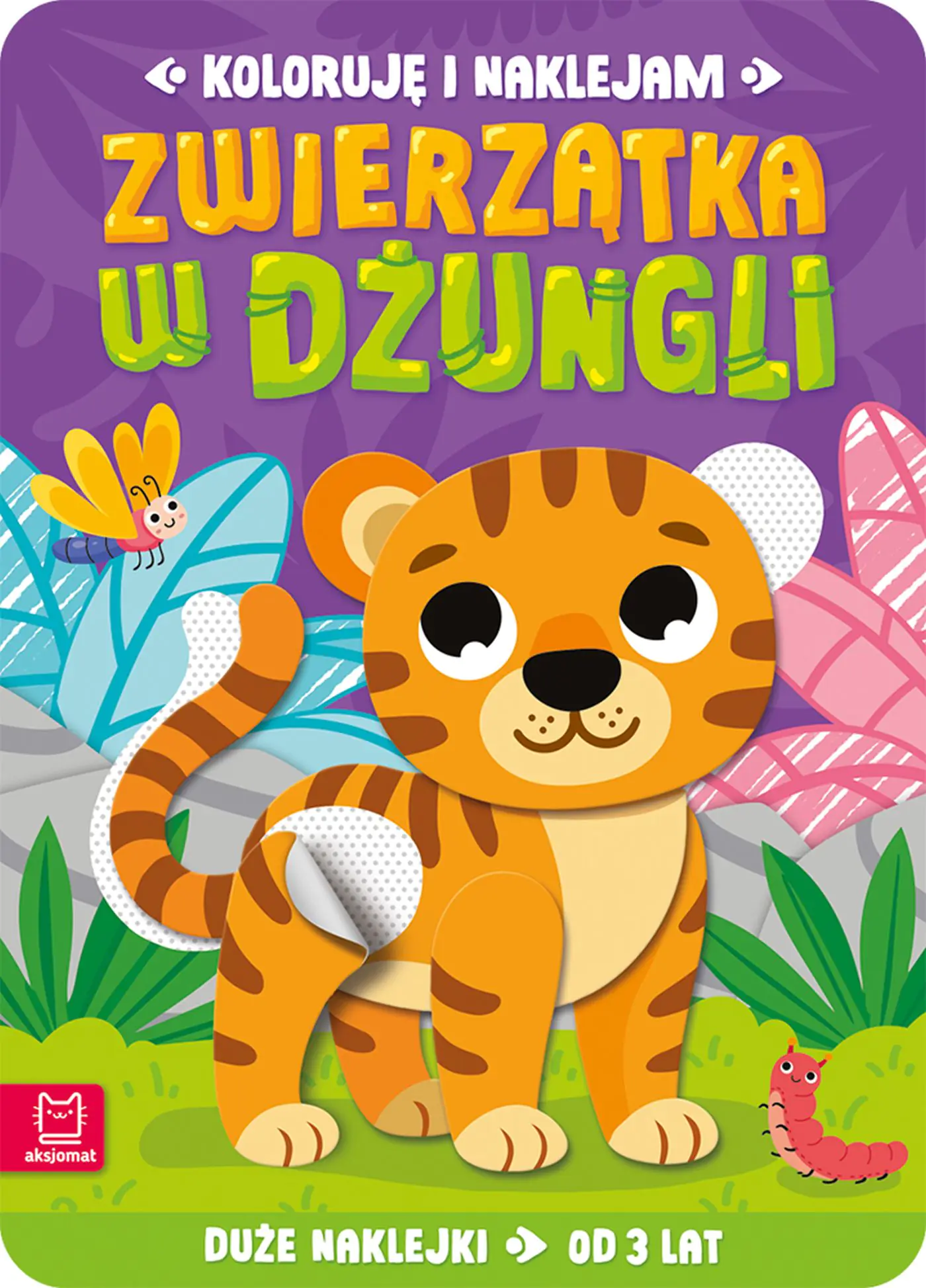 Książka - Koloruję i naklejam. Zwierzątka w dżungli. Duże naklejki od 3 lat