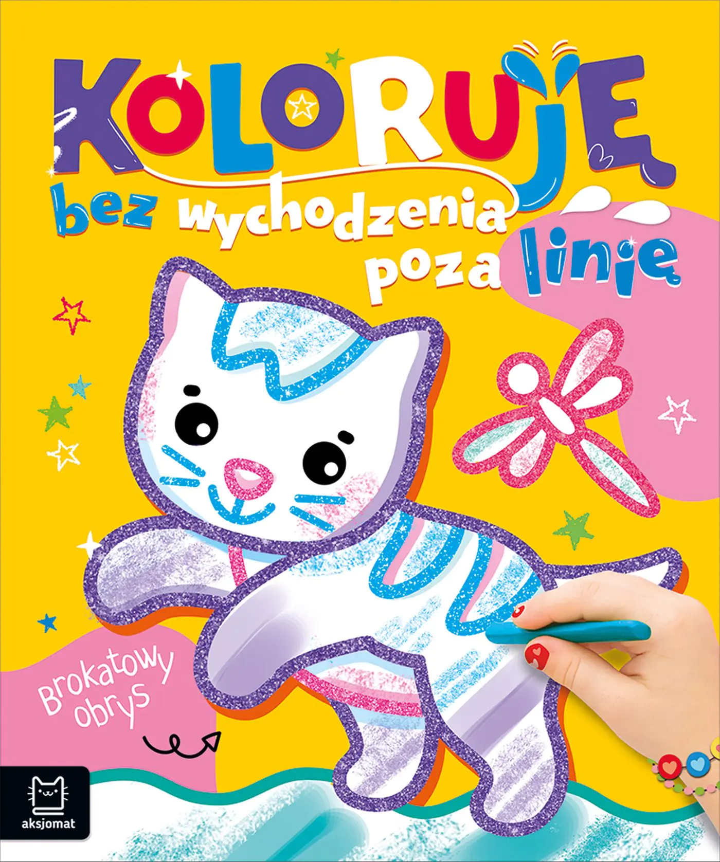 Książka - Koloruję bez wychodzenia poza linię. Brokatowy obrys. Z kotkiem