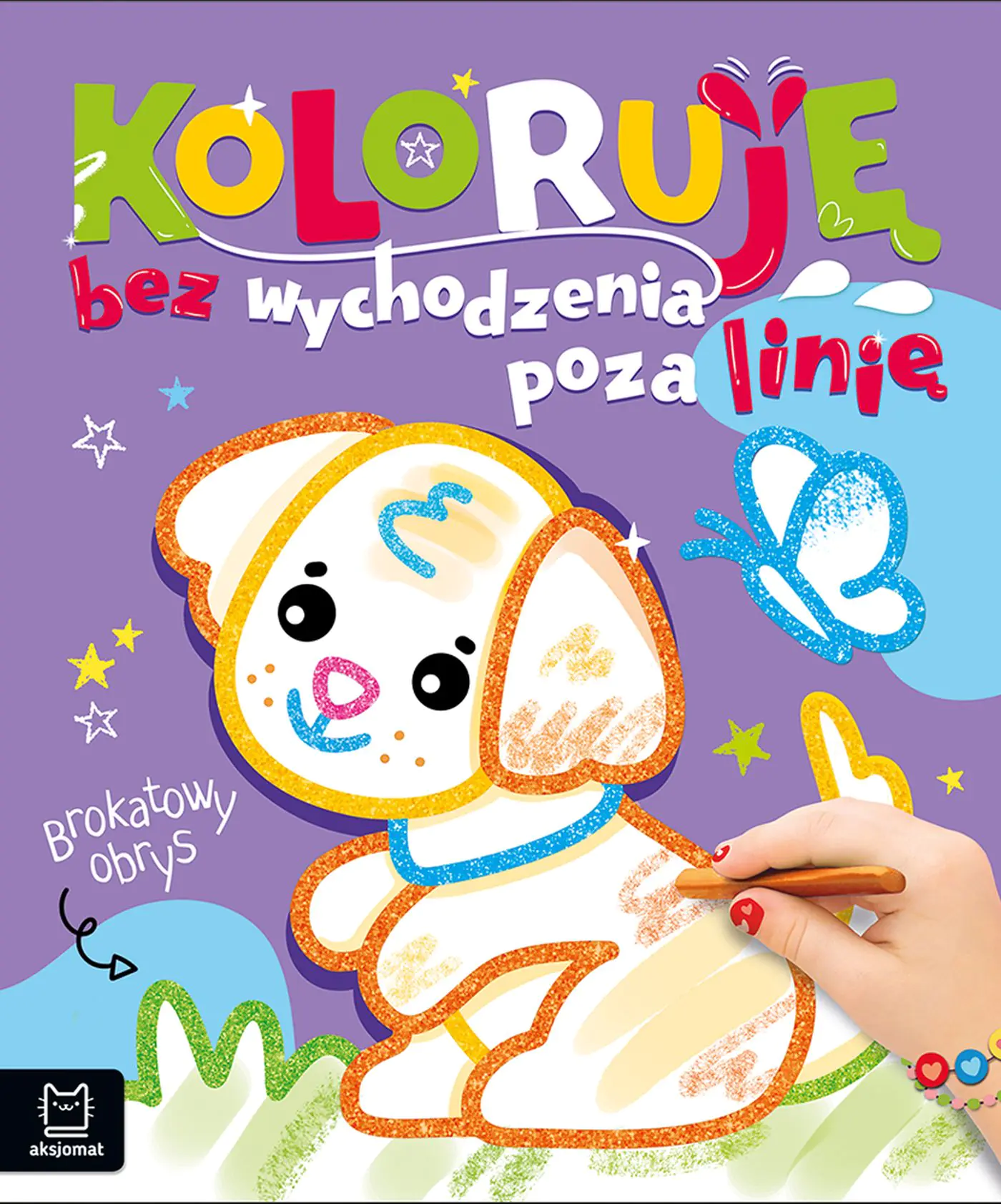 Książka - Koloruję bez wychodzenia poza linię. Brokatowy obrys. Z pieskiem