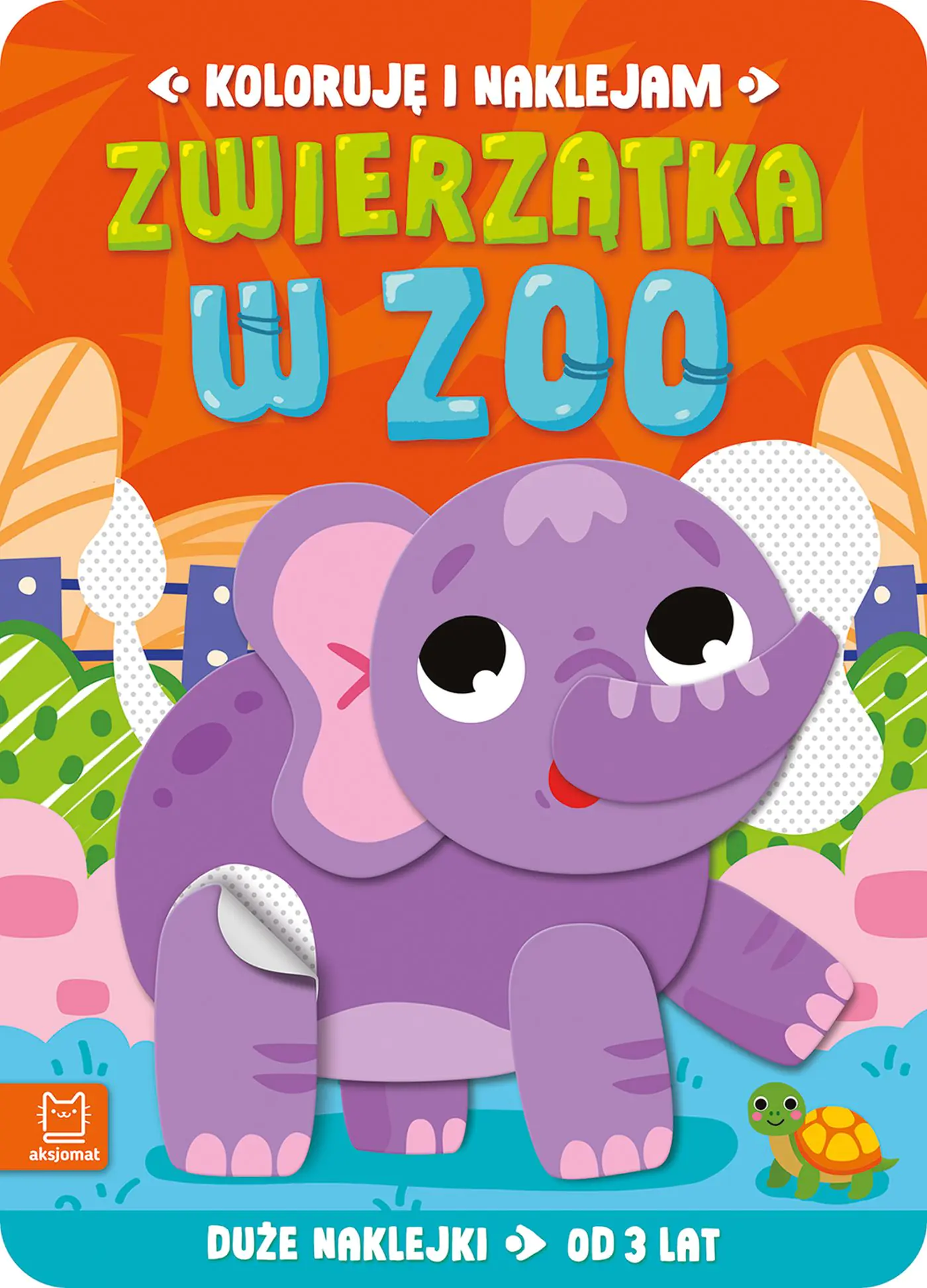 Książka - Koloruję i naklejam. Zwierzątka w zoo. Duże naklejki od 3 lat