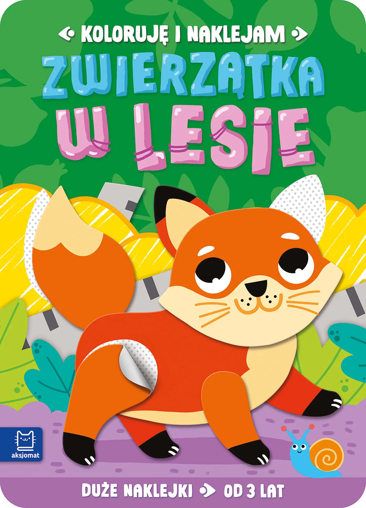 Książka - Koloruję i naklejam. Zwierzątka w lesie. Duże naklejki od 3 lat