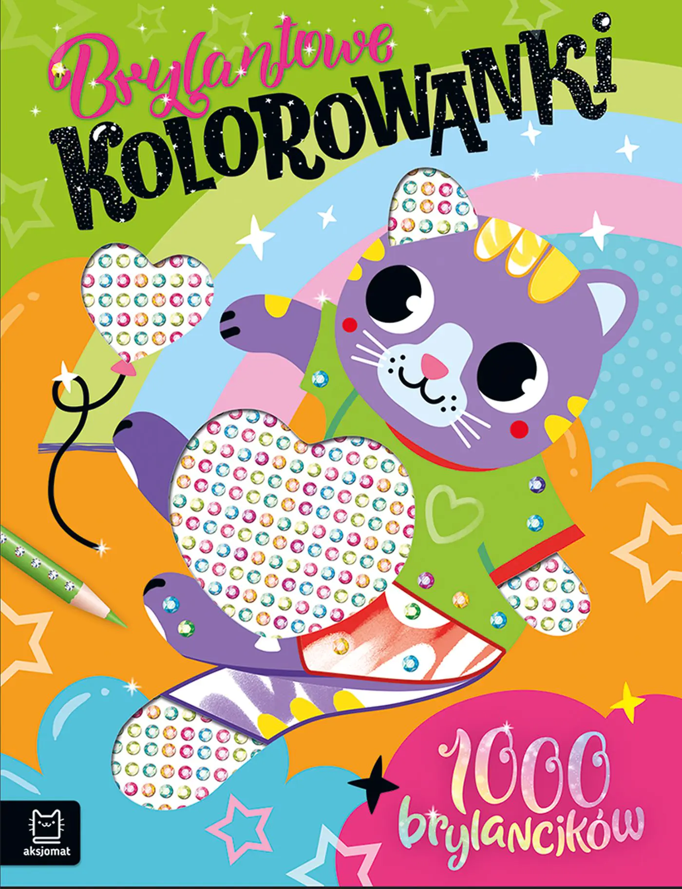 Książka - Brylantowe kolorowanki z kotkiem. 1000 brylancików