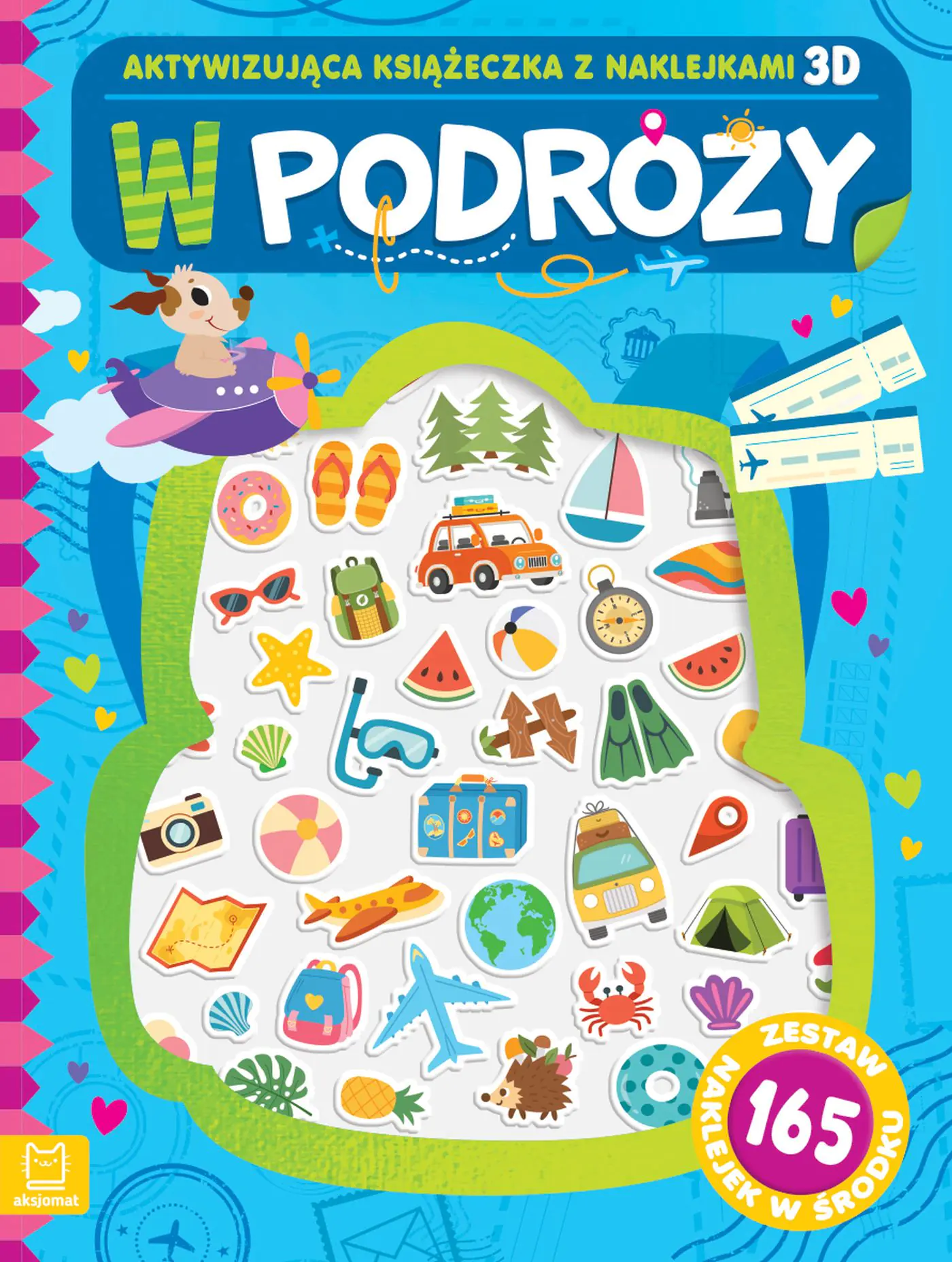 Książka - W podróży. Aktywizująca książeczka z naklejkami 3D. Zestaw 165 naklejek w środku