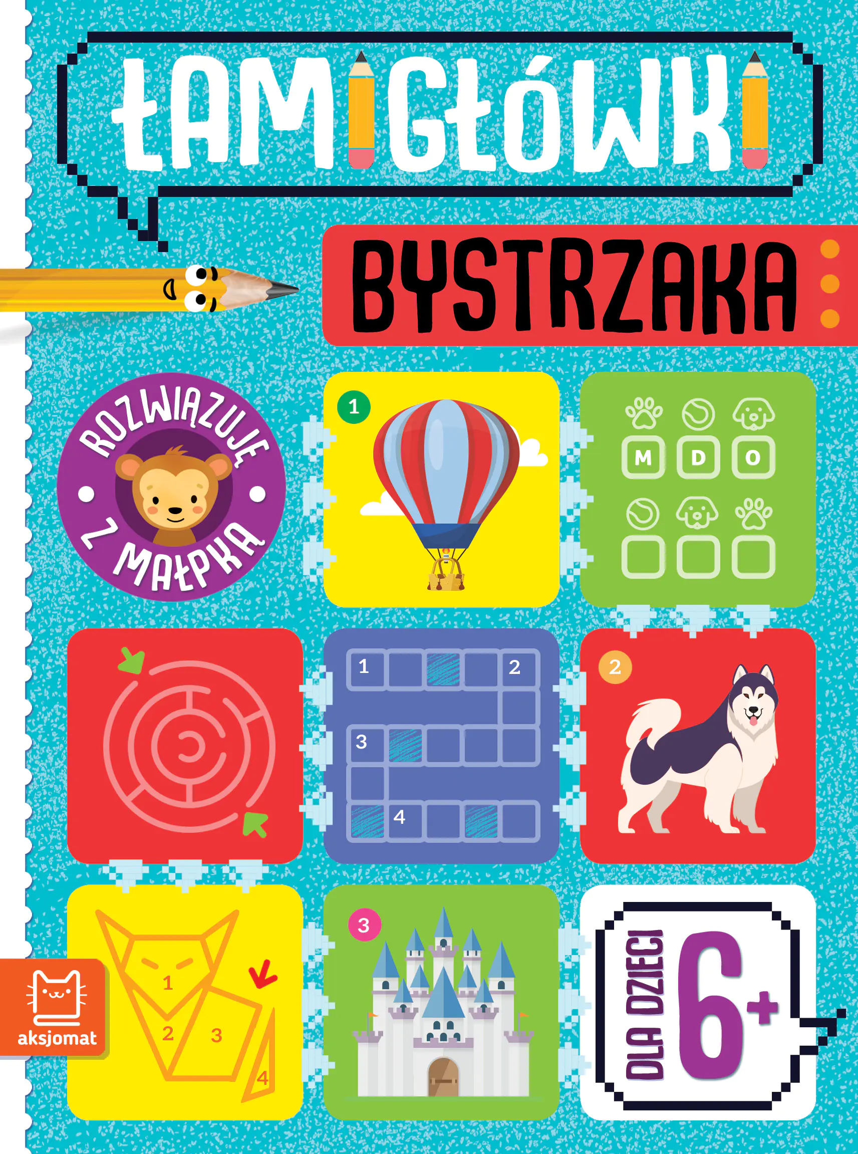 Książka - Łamigłówki bystrzaka. Rozwiązuję z małpką. Dla dzieci 6