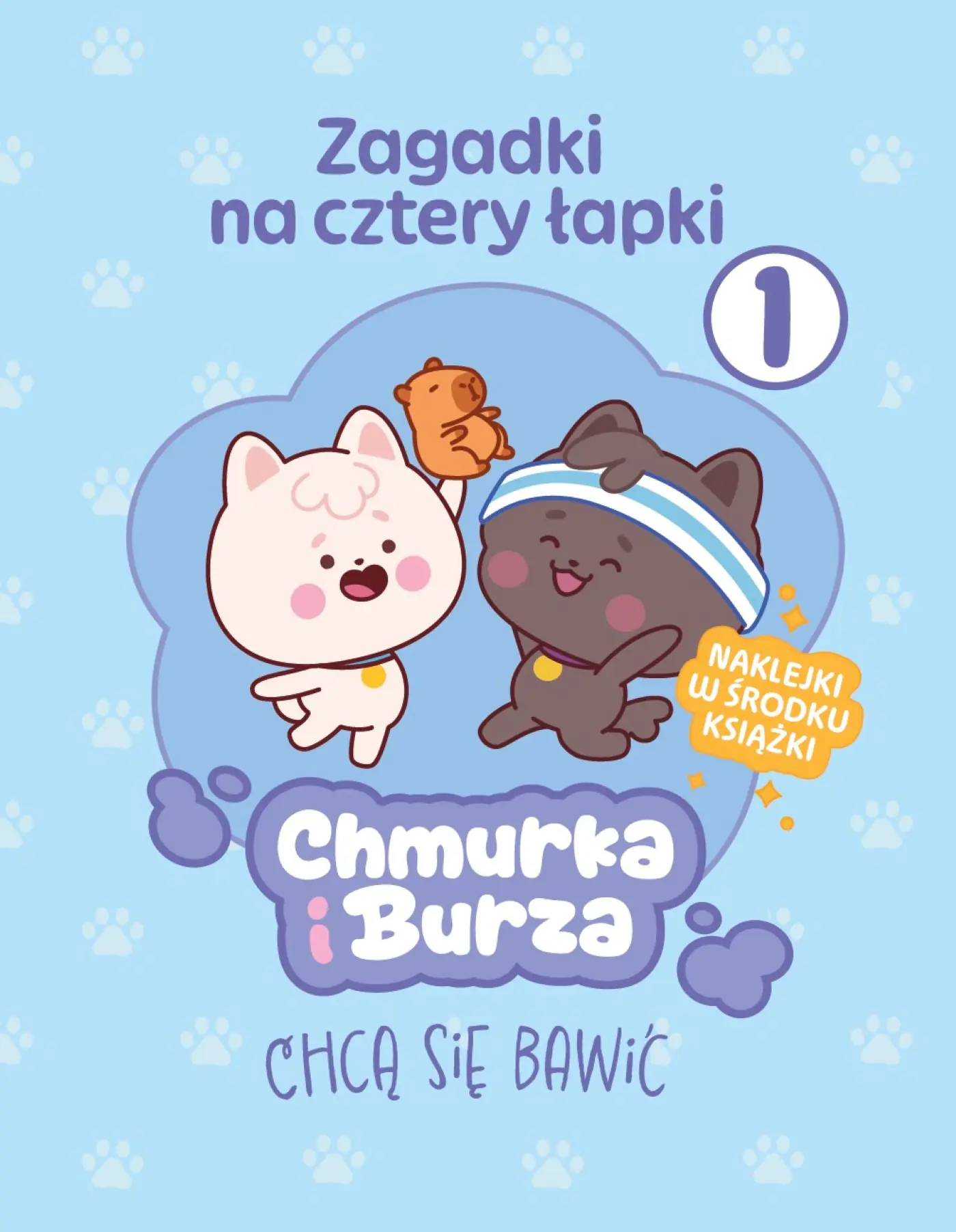 Książka - Zagadki na cztery łapki. Tom 1. Chmurka i Burza chcą się bawić