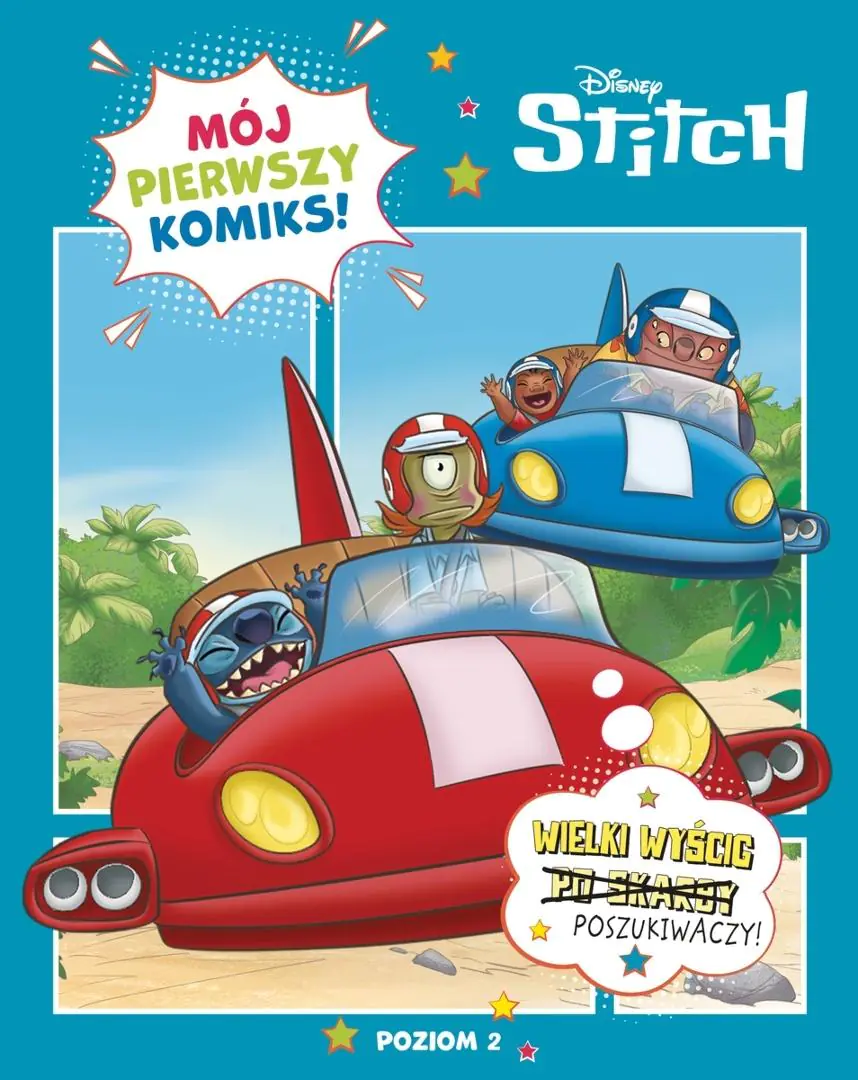 Książka - Mój pierwszy komiks. Poziom 2. Wielki wyścig poszukiwaczy. Disney Stitch