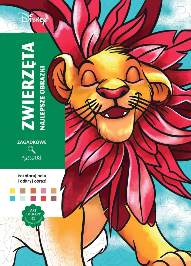 Książka - Art therapy. Kolorowanka antystresowa. Disney. Zwierzęta. Najlepsze obrazki. Zagadkowe rysunki