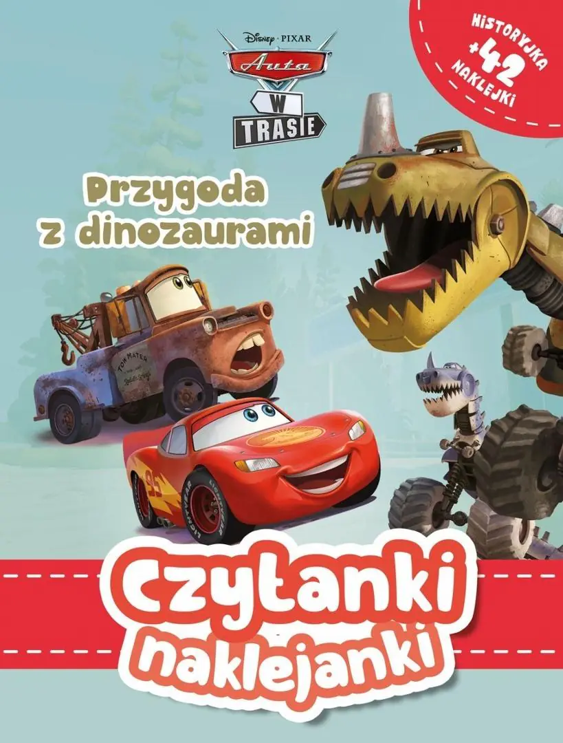 Książka - Czytanki naklejanki. Przygoda z dinozaurami. Disney Pixar Auta w trasie