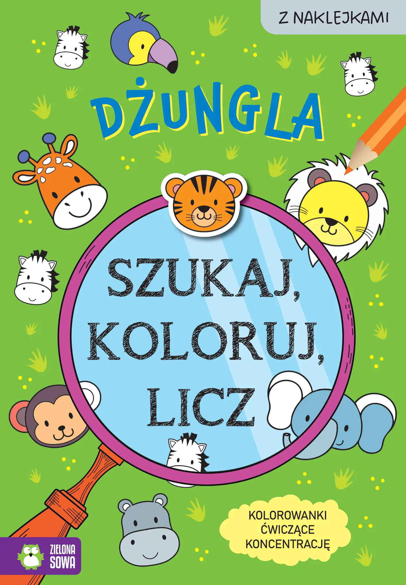 Książka - Szukaj, koloruj i licz. Dżungla