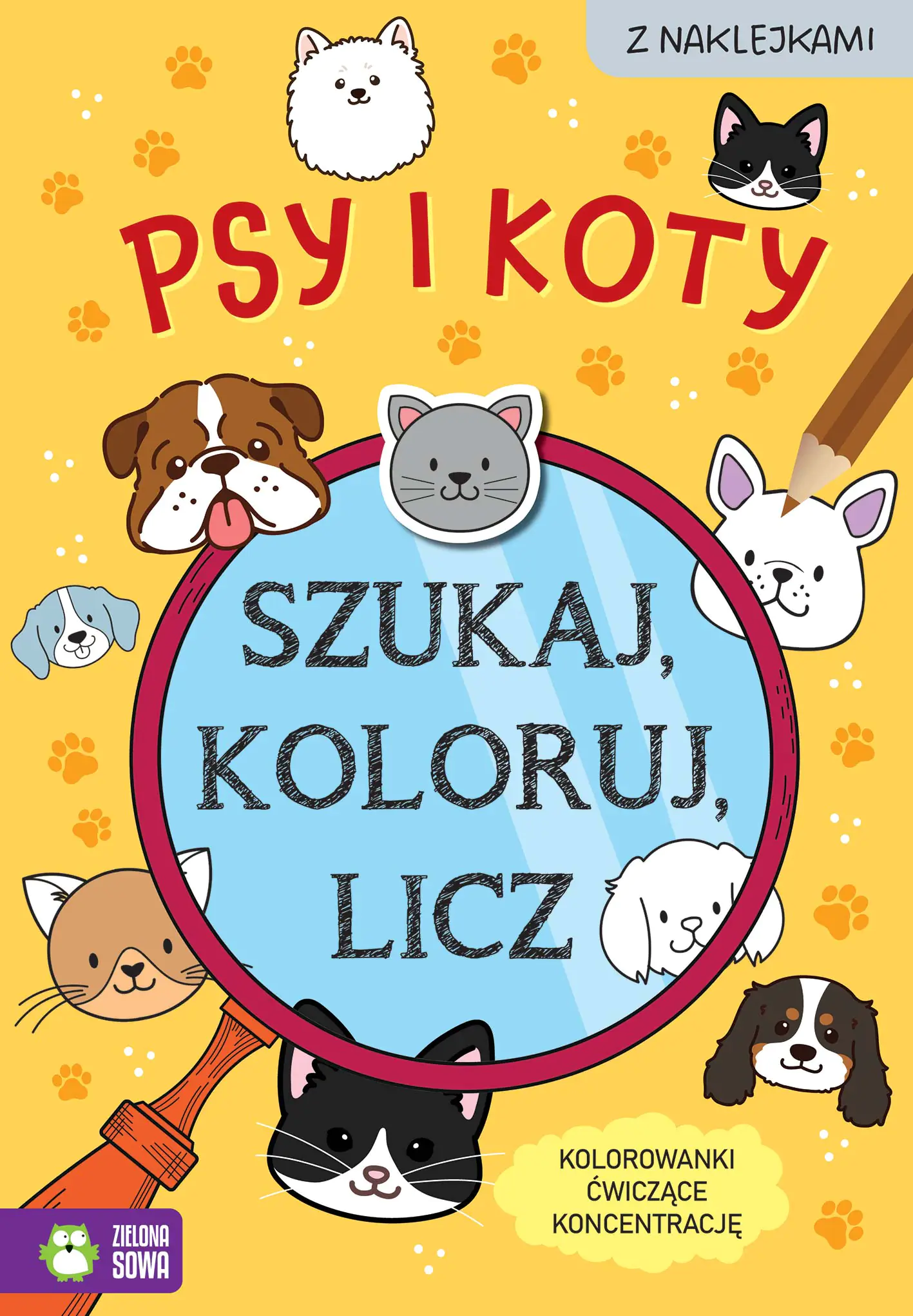 Książka - Szukaj, koloruj i licz. Psy i koty