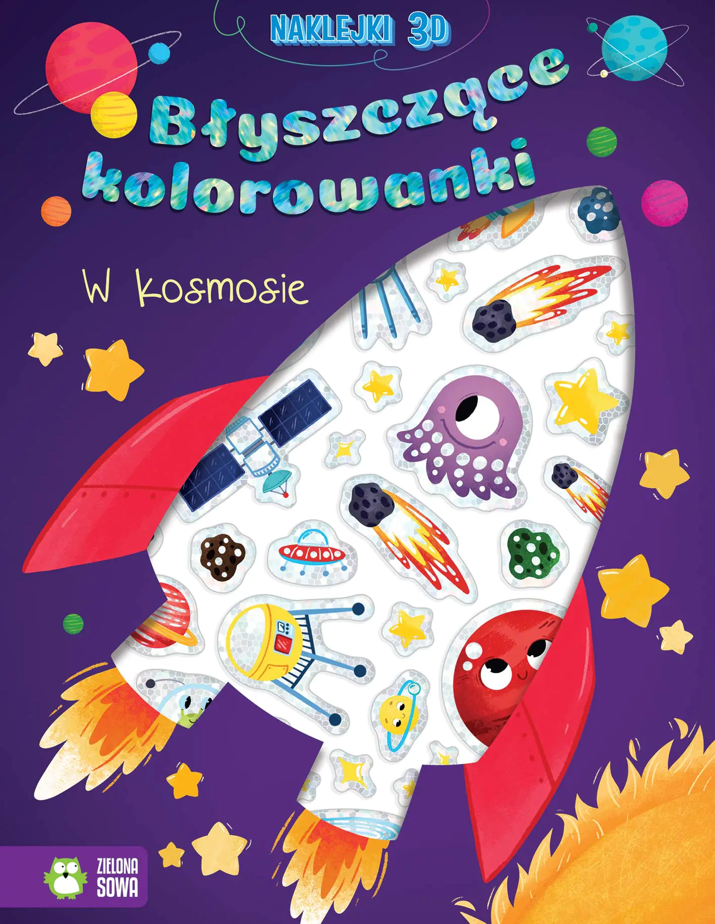 Książka - Błyszczące kolorowanki. W kosmosie