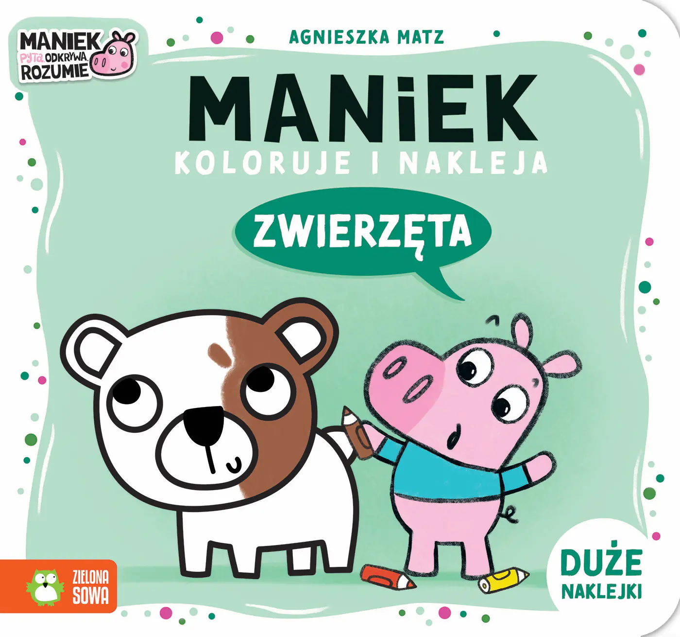 Książka - Zwierzęta. Maniek koloruje i nakleja