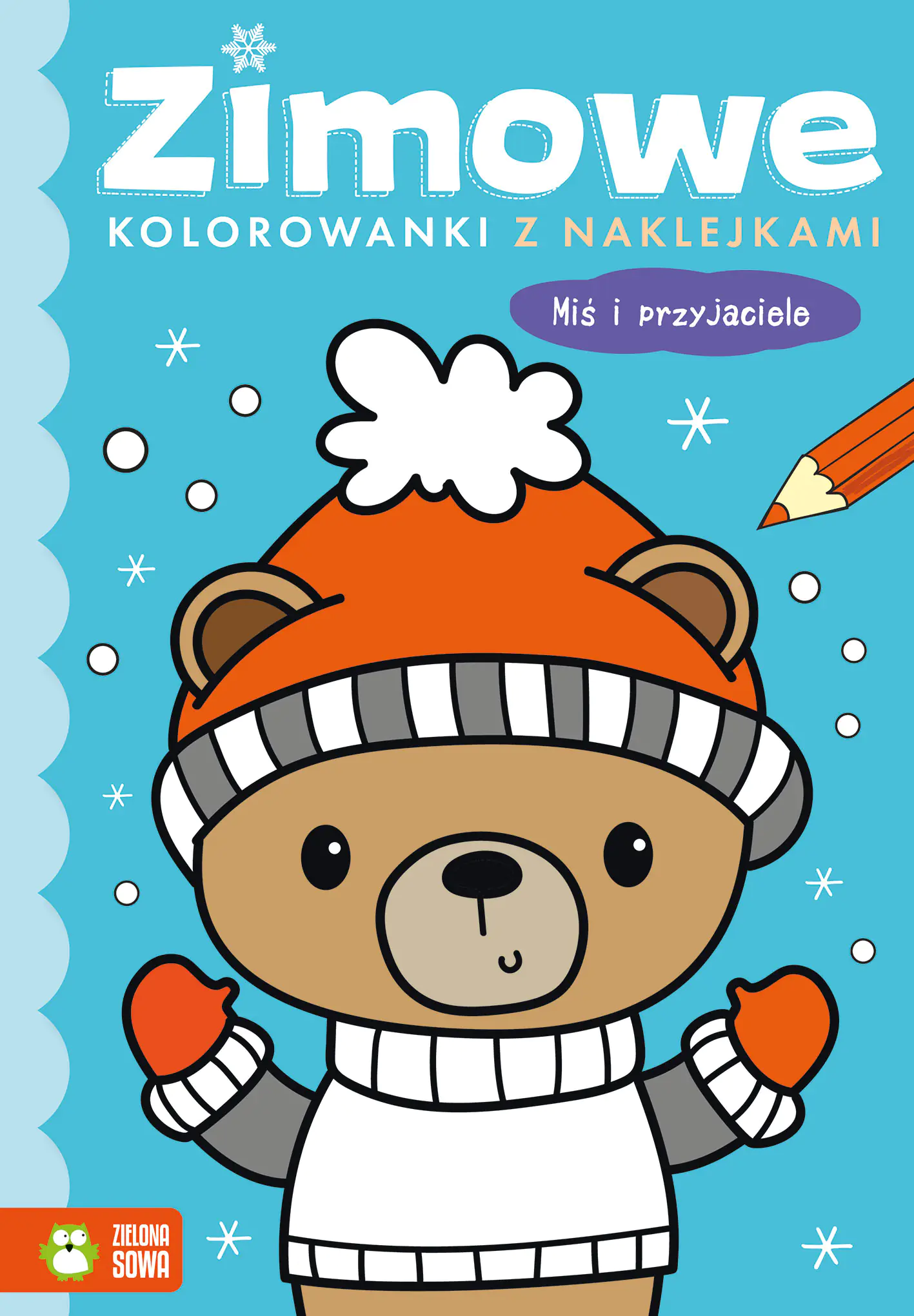 Książka - Zimowe kolorowanki z naklejkami. Miś i przyjaciele