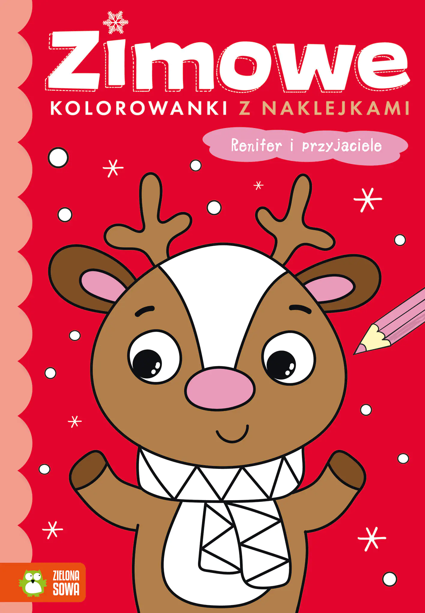 Książka - Renifer i przyjaciele. Zimowe kolorowanki z naklejkami