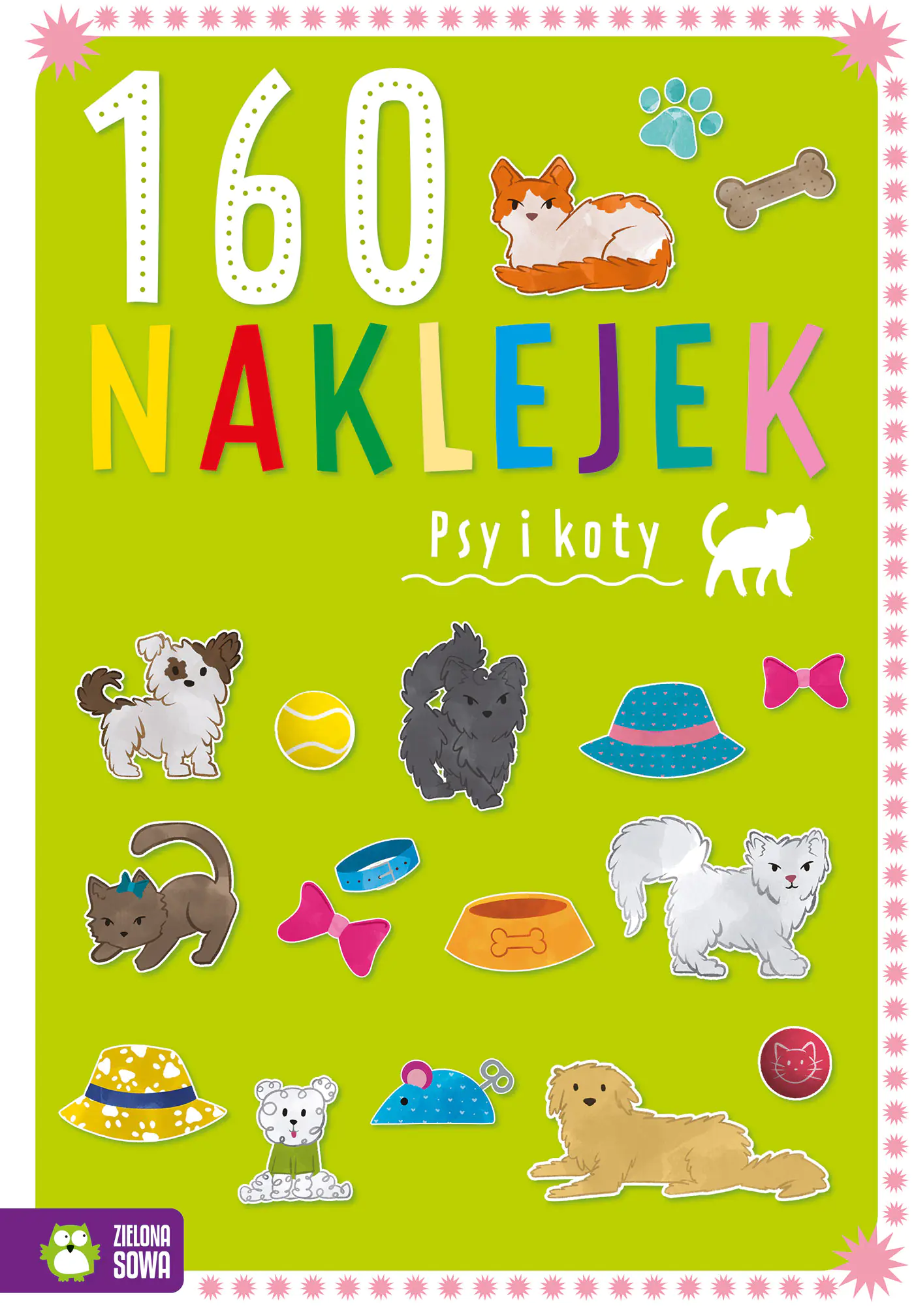 Książka - KSIAZECZKA EDUK A4 160 NAKLEJEK PSY I KOTY ZS