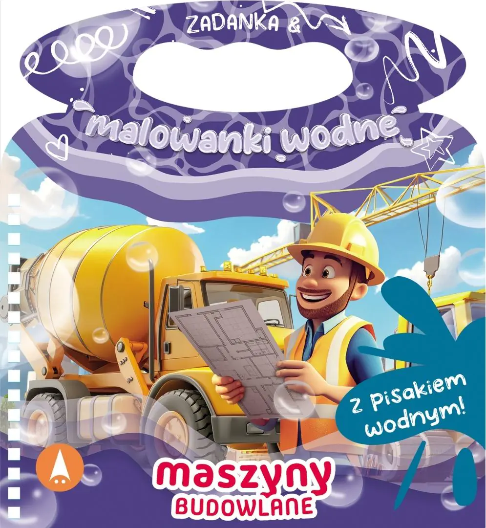 Książka - Malowanka 200X140  Zadanka & malowanki wodne. Maszyny budowlane  PISAK SKRZAT 980669
