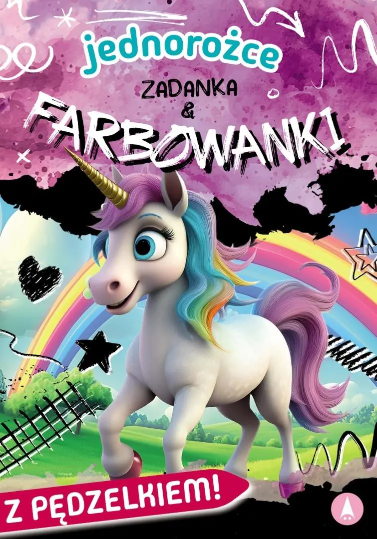 Książka - Książka edu. B5 Jednorożce. Zadanka & farbowanki  PĘDZELEK SKRZAT 980744