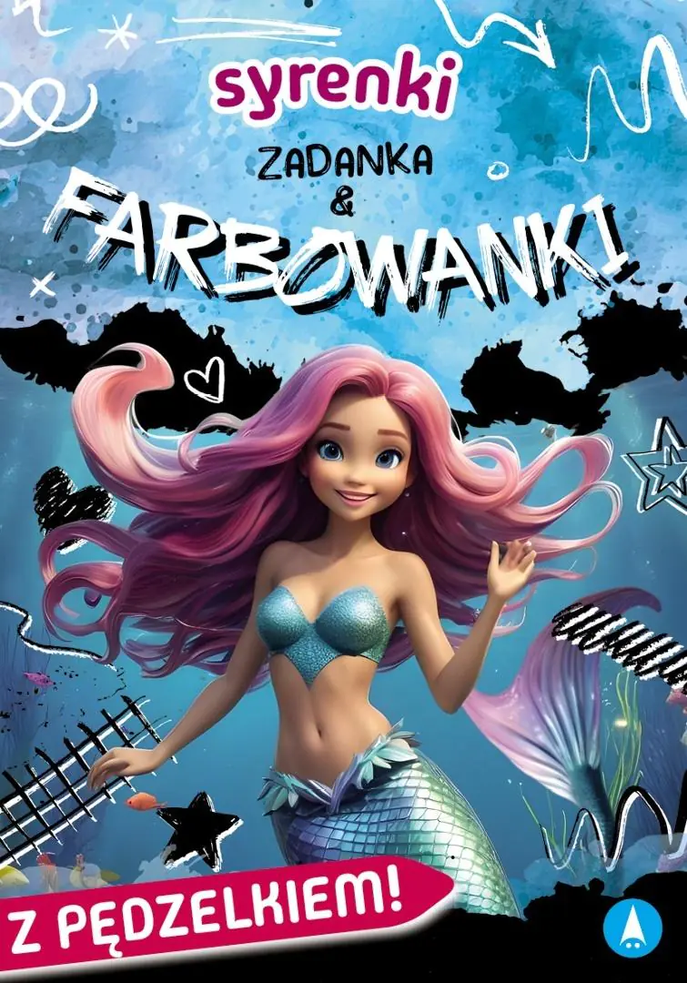 Książka - Książka edu. B5  Syrenki. Zadanka & farbowanki  PĘDZELEK SKRZAT 980768