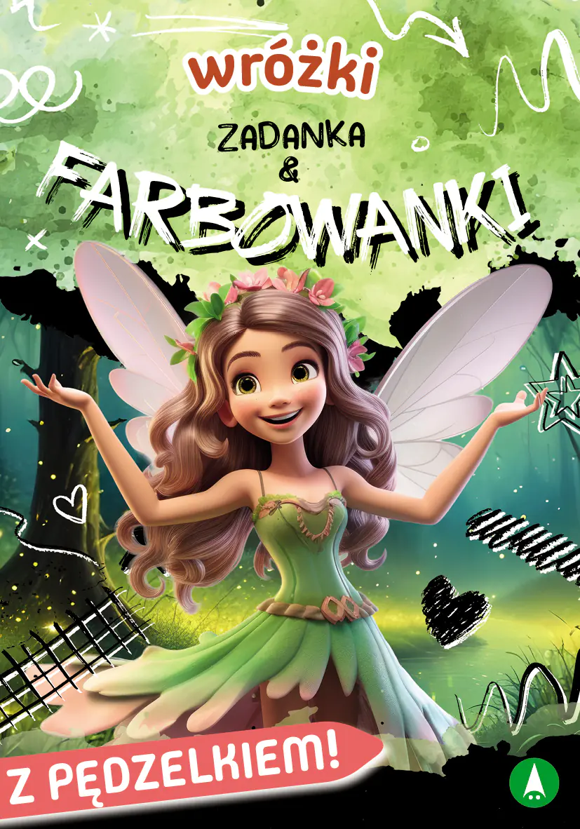 Książka - Książka edu. B5 Wróżki. Zadanka & farbowanki  PĘDZELEK SKRZAT 980775