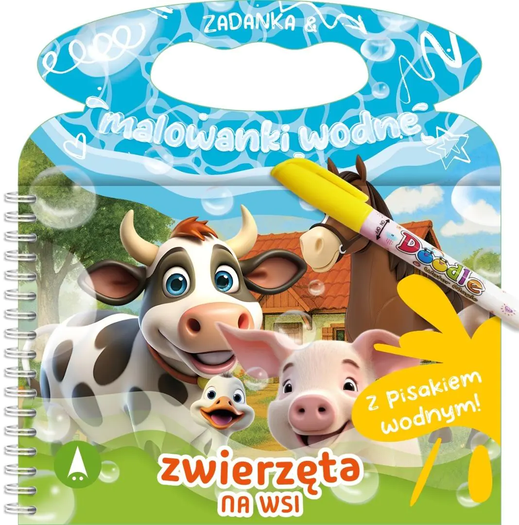 Książka - Malowanka 200X140 Zadanka & malowanki wodne. Zwierzęta na wsi  PISAK SKRZAT 981031