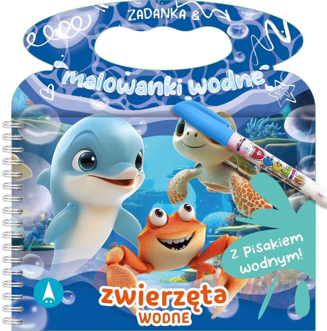 Książka - Malowanka 200X140 Zadanka & malowanki wodne. Zwierzęta wodne  PISAK SKRZAT 981048