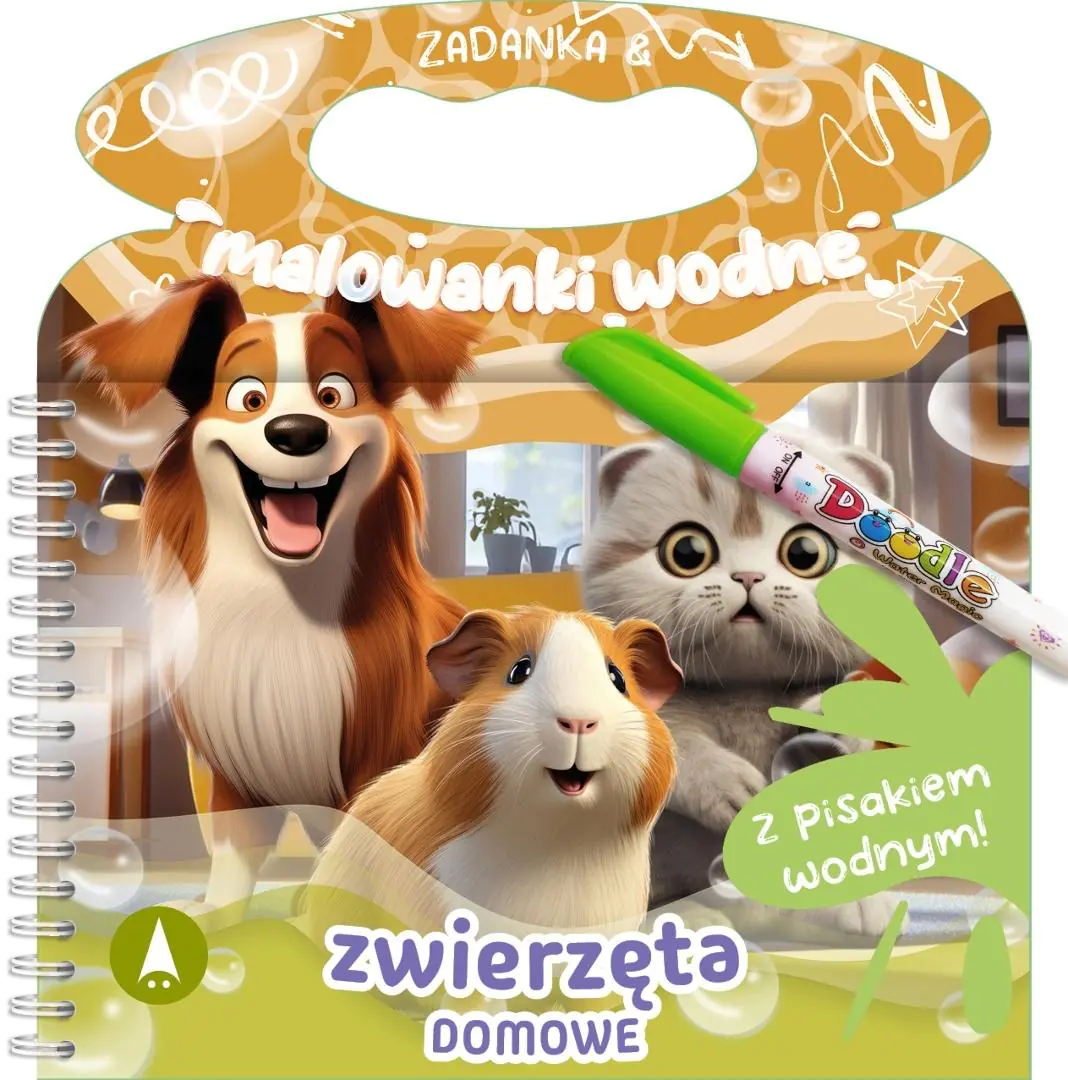 Książka - Malowanka 200X140 Zadanka & malowanki wodne. Zwierzęta domowe  PISAK SKRZAT 981062