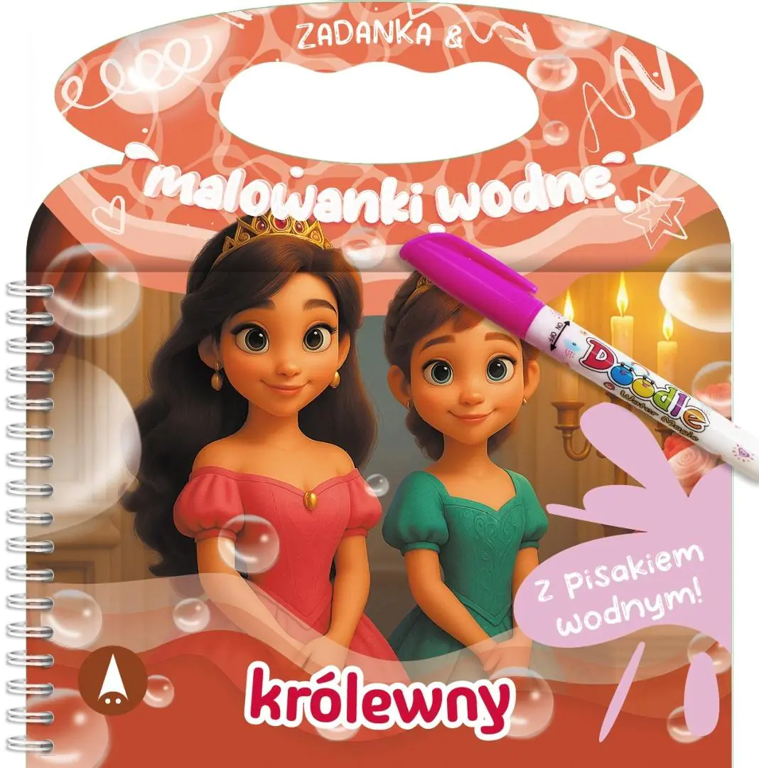 Książka - Malowanka 200X140 Zadanka & malowanki wodne. Królewny  PISAK SKRZAT 981208
