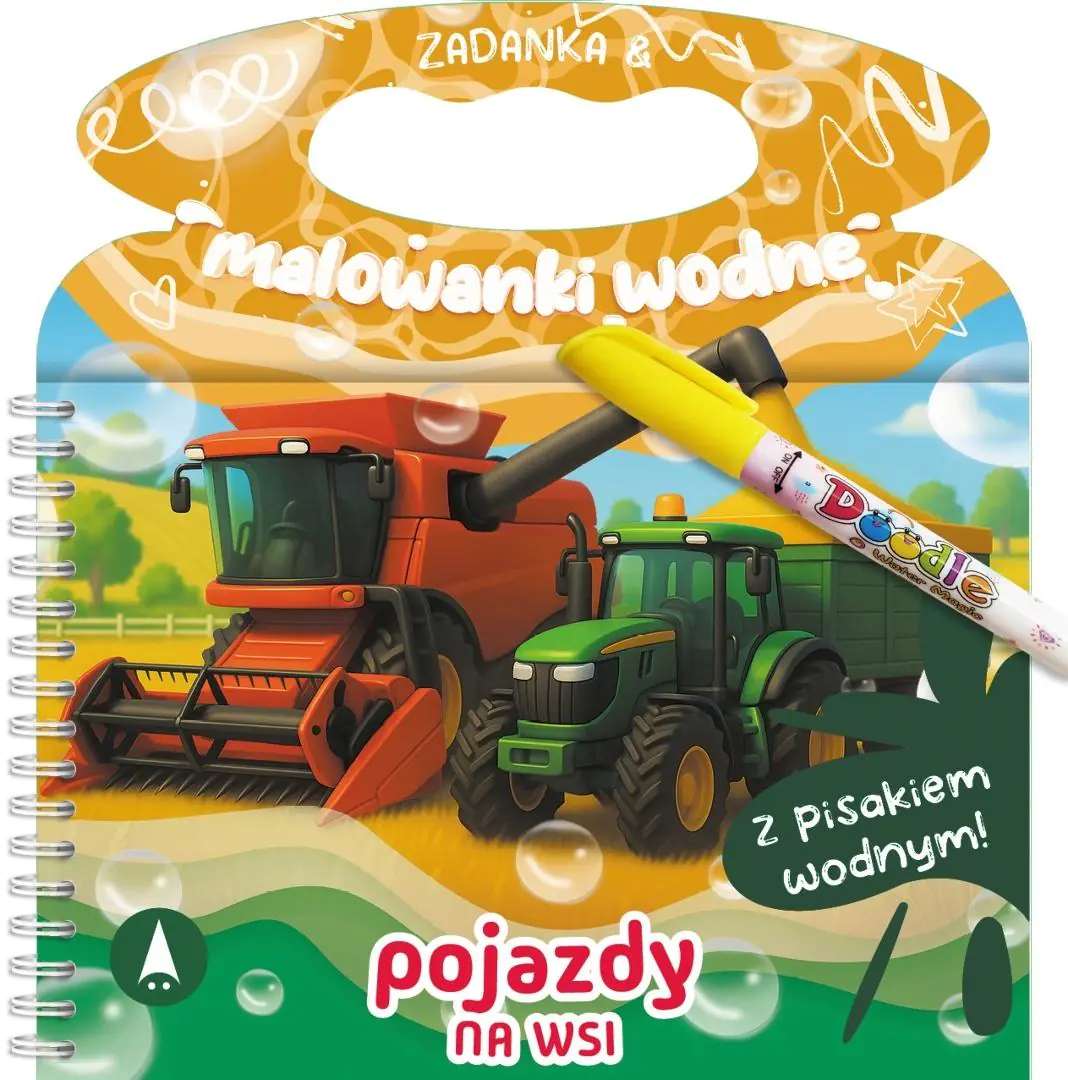 Książka - Malowanka 200X140 Zadanka & malowanki wodne. Pojazdy na wsi  PISAK SKRZAT 981215