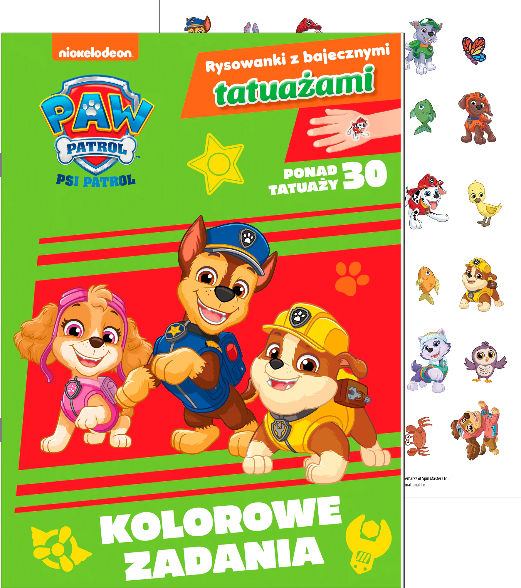 Książka - Psi Patrol. Rysowanki z bajecznymi tatuażami