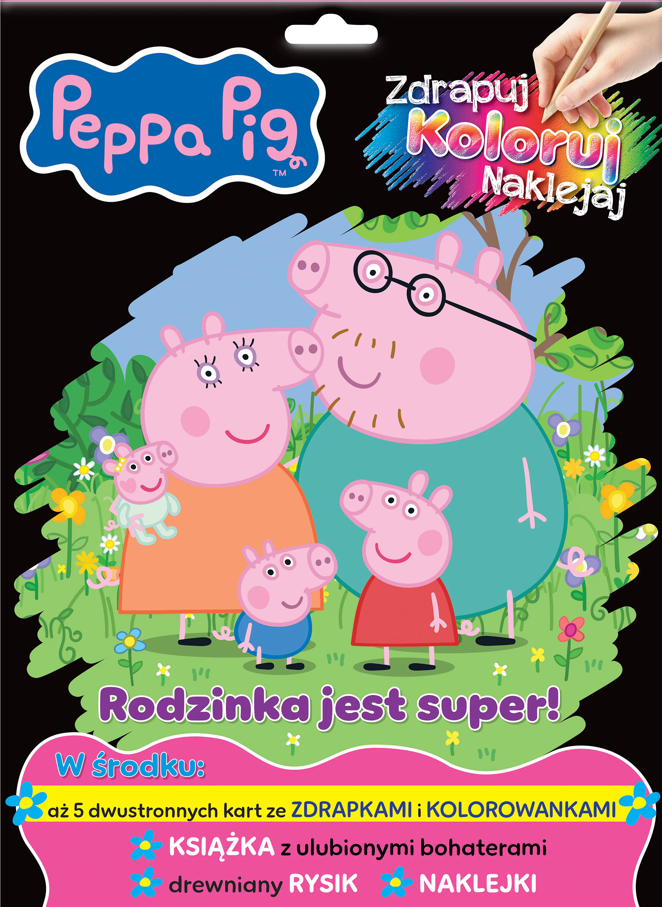 Książka - Peppa Pig. Zdrapuj, koloruj, naklejaj